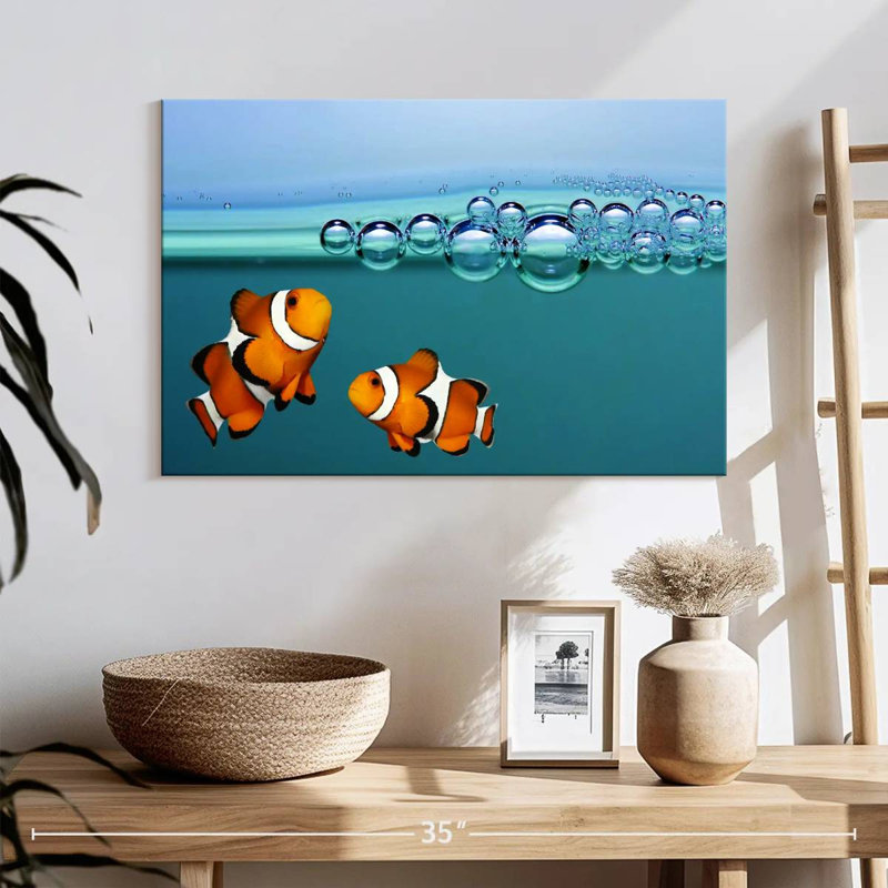 Brampt Clownfish Blowing Bubbles, 16" H x 24" W