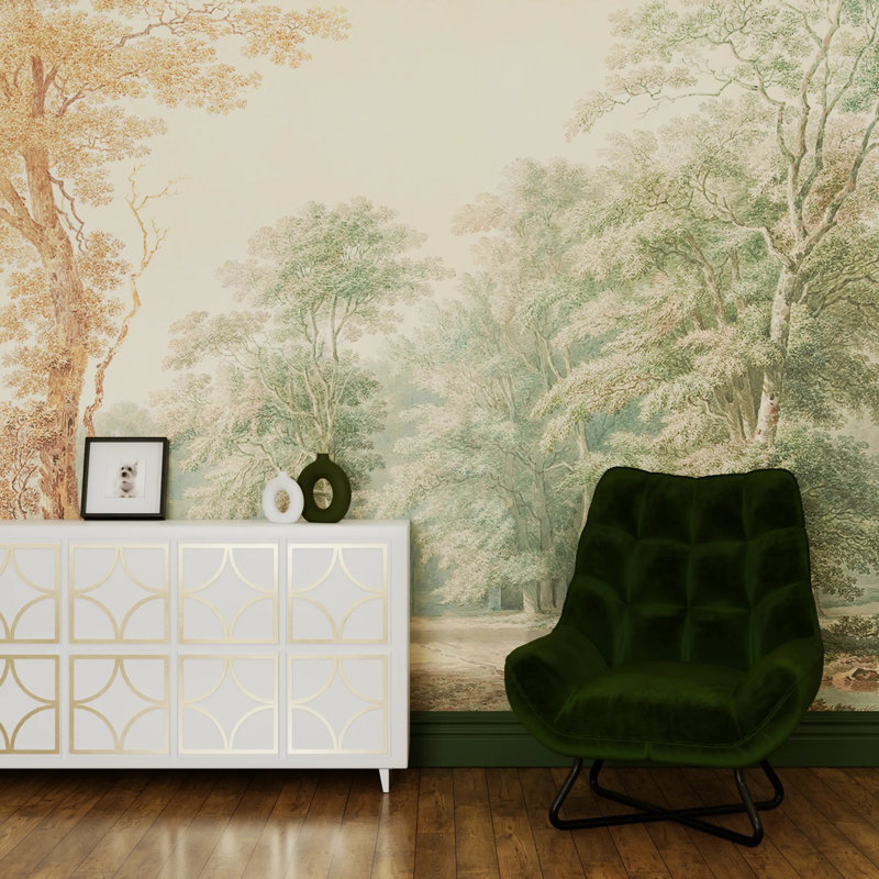 Superfresco Easy Stately Woodland Print To Order Mural, Neutral Green