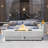60-inch Rectangular Concrete Propane Fire Pit Table,50,000 BTU,3-Piece Set Includes Glass Wind Guard and Tank Cover,for Patio or Deck