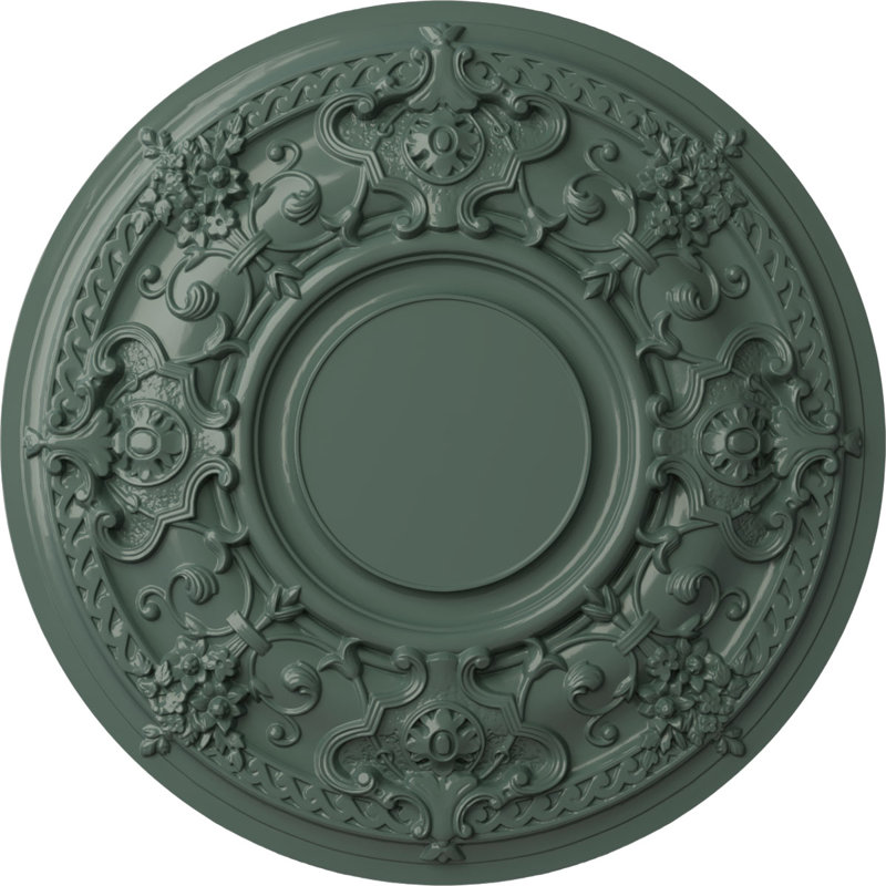 Médaillon de plafond Endurathane Jackson, DO 32 3/4 po x P 2 1/2 po (convient aux auvents jusqu'à 13 1/2 po), finition en nuage peinte à la main