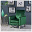 Fauteuil inclinable Arvin Modern Glam avec dossier en métal, revêtement en velours émeraude pour le salon et la chambre à coucher