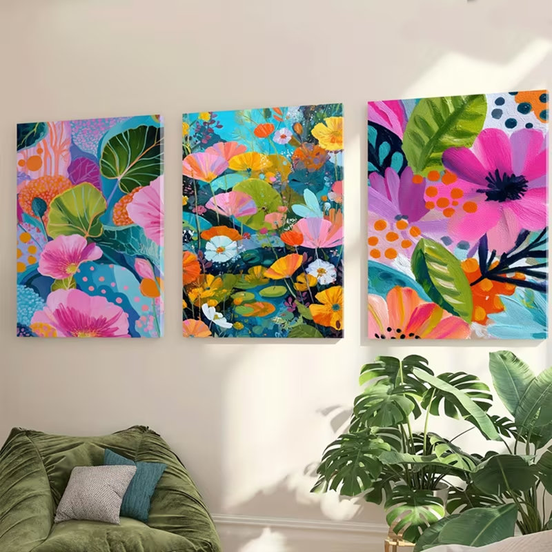 3 Piece Wrapped Canvas Wall Art, 45 cm H x 90 cm W