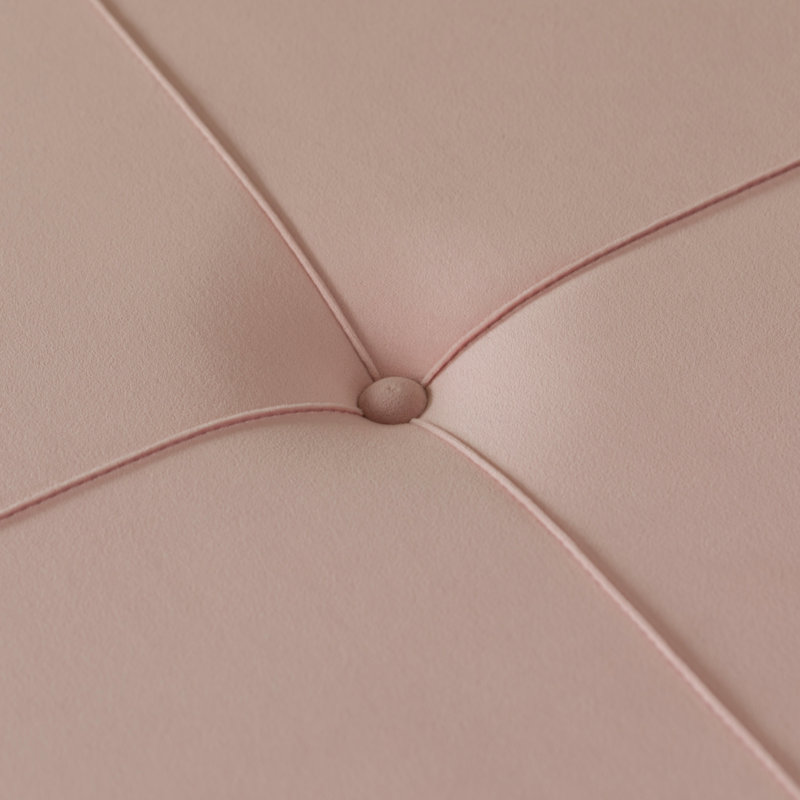 Raiin Upholstered Ottoman, Pink Revolution Performance Fabrics