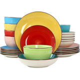 24 Piece Stoneware Dinnerware Set - Service for 6