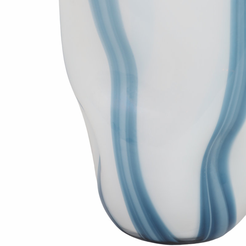 Caya Beldan Blue Glass Vase, 14" H X 9" W X 8" D