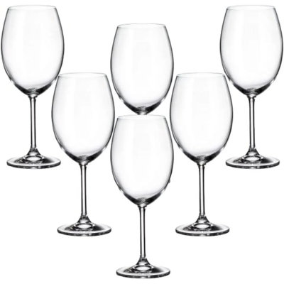Verres à vin en cristal Bohemia - Ensemble de verres à vin sans plomb 19,6 oz / 580 ml de la collection Gastro Premium