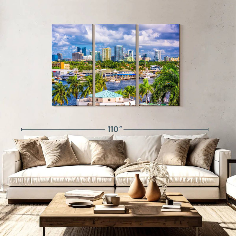 Aime Fort Lauderdale Skyline, H 48 po x l 74 po