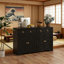 Buffet de rangement de cuisine avec portes de style grange et armoire à tiroirs