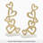 17" Tall Gold Stacked Hearts Aluminum Sculpture On Marble Base