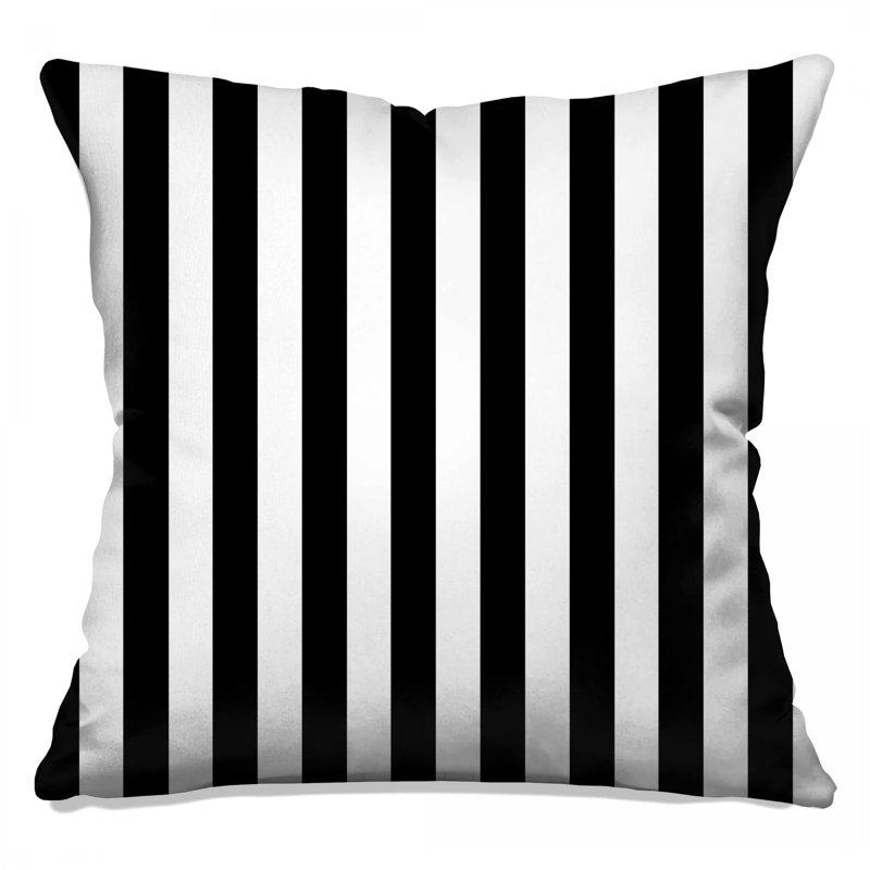 Black Stripes Double Sided Throw Pillows, 16 po x 16 po