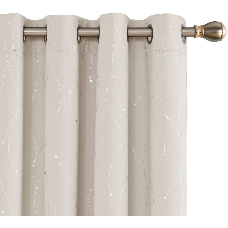 Cohmer Room Darkening Curtain Pair, 42" W x 45" L, Beige