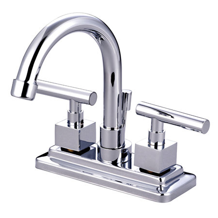 Rio Centerset Bathroom Faucet with Drain Assembly, Polished Chrome