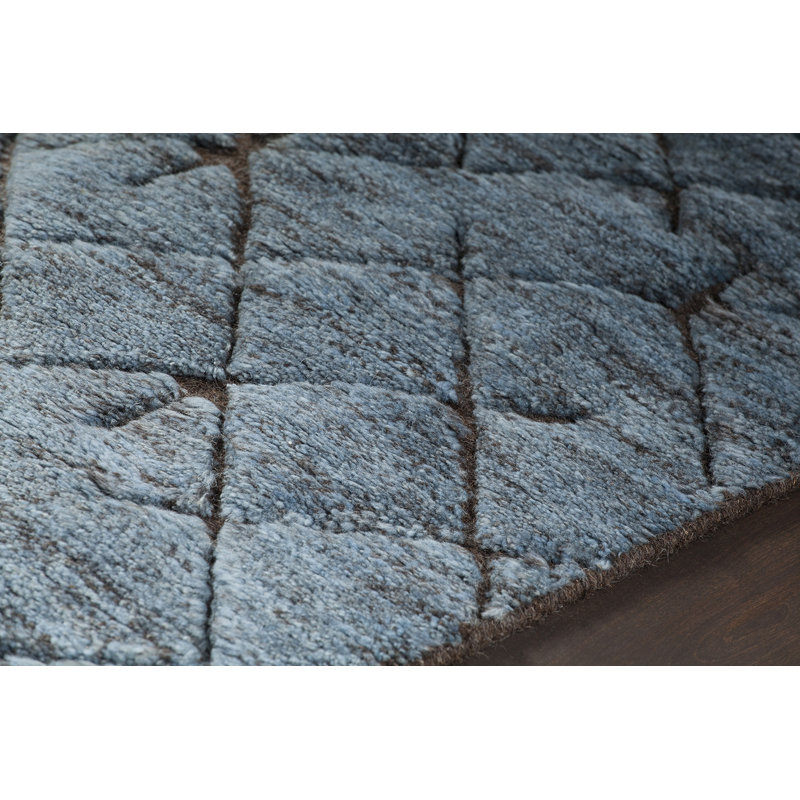 Genna Hand Knotted Cotton Geometric Area Rug, Rectangle 7'9" x 10'6"