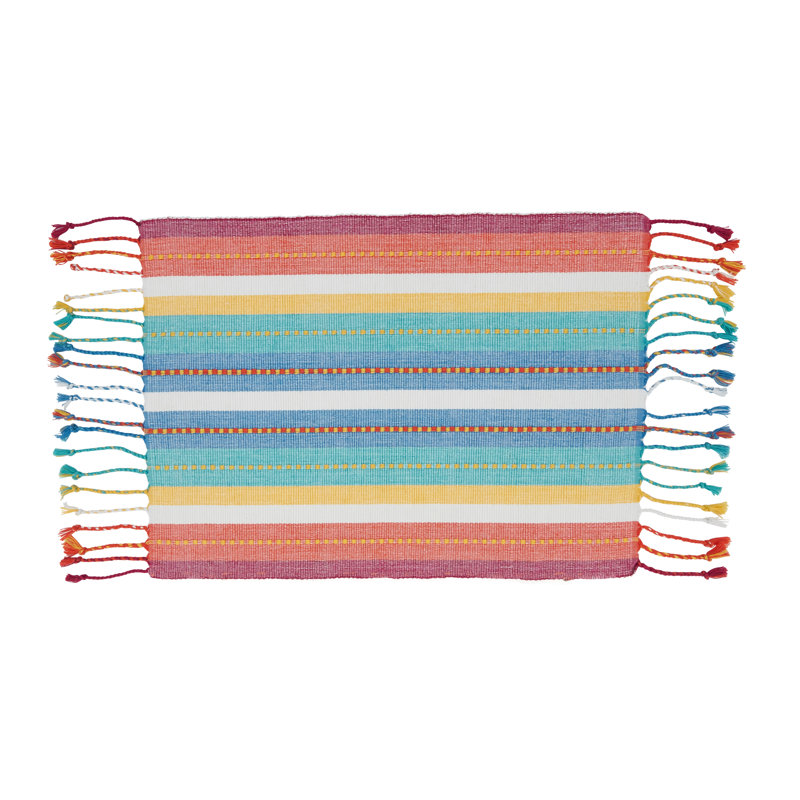 Fiesta Dobby Collection Cotton Striped Rectangle Placemat