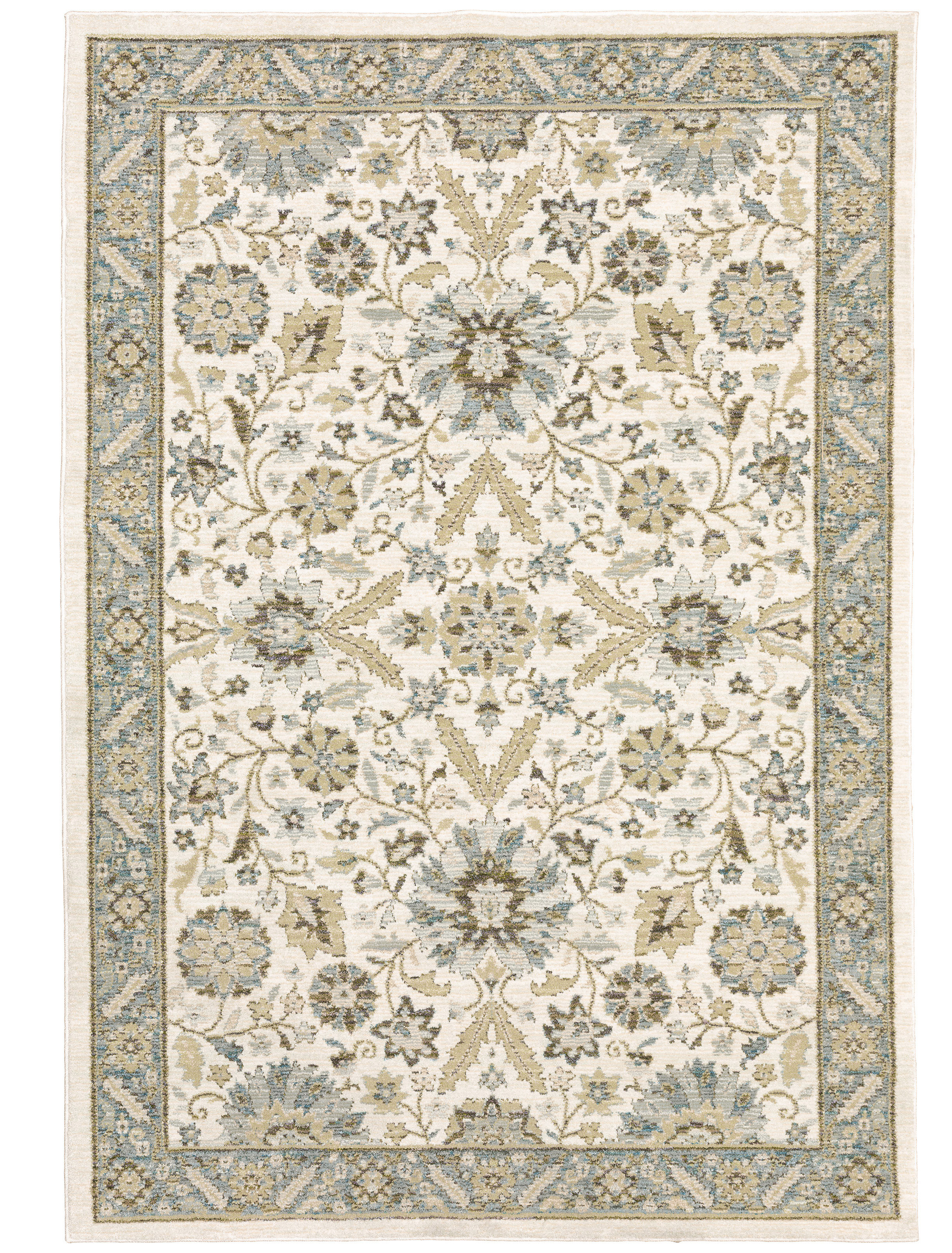 Charlton Home Alair Borders Stone/Ivory Area Rug - Wayfair Canada