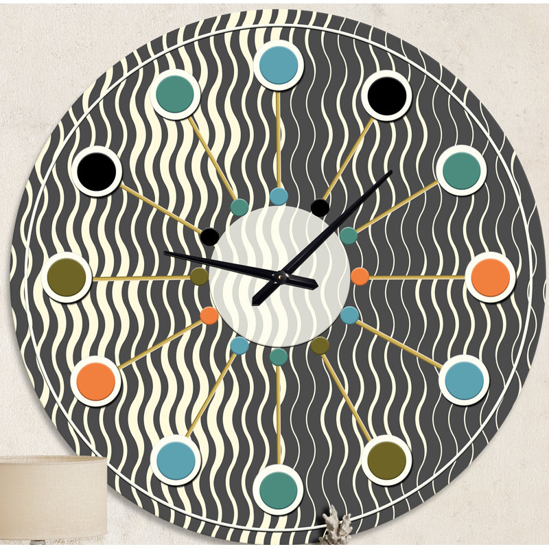 Horloge murale rétro Mid-Century, Moyenne