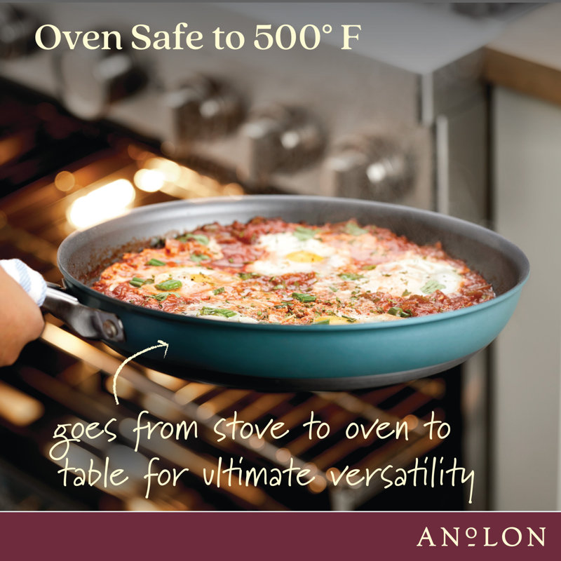 Anolon Achieve Hard Anodized Nonstick Frying Pan / Skillet, 12", Teal