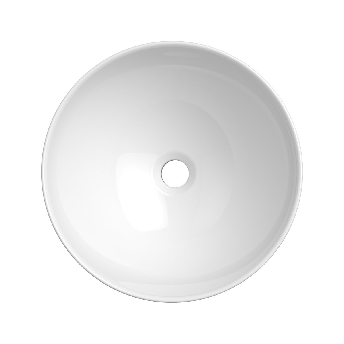 ELLAI Polaris Round Bathroom Vessel Sink Drop In White Semi Recessed 15 ...