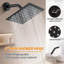 Ensemble de robinet de douche noir mat avec tête de douche à pluie de 8 pouces et bec de baignoire inclus