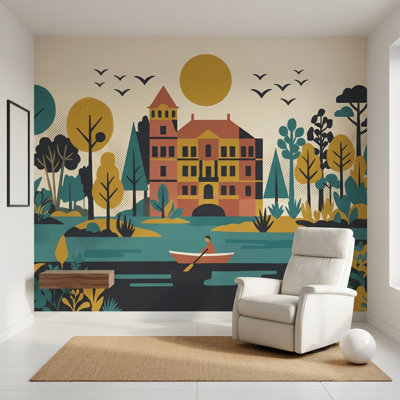 Mid Century Modern Wallpaper Retro Vintage Wall Mural