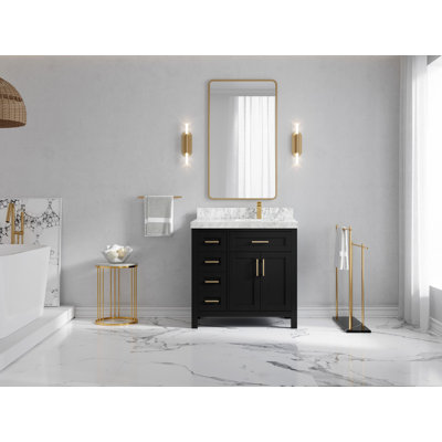 36'' Single Bathroom Vanity with Marble Top