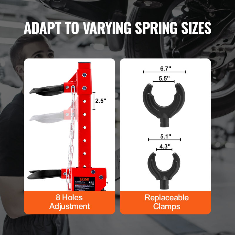 Strut Spring Compressor, 4.5 Ton/9920 LBS Hydraulic Jack Capacity, 1 Ton Rated Compression Force, Auto Strut Coil Spring Compressor Tool, Hydraulic Spring Compressor for Strut Spring Removing
