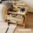 Rattan Nightstand Set of 2, Bedside Table with Type-C Charging Station - 1 Drawer & Open Space,Boho End Table Side Table-100203549-100321268