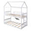 Lit simple superposé au dessus d'un lit simple avec glissade, lit maison avec glissade, blanc