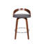 Tabouret de bar pivotant à hauteur de comptoir ou de bar avec dossier bas ouvert en similicuir et bois-62257035-80824322-44179697