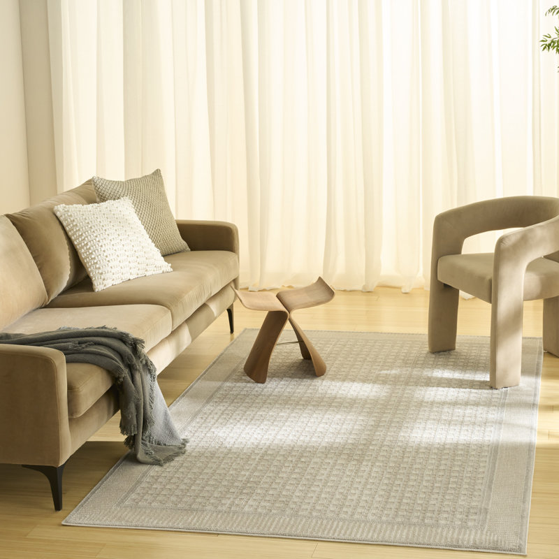 Rassow Multicolor Modern Indoor Rug, Rectangle 5' x 7', Beige