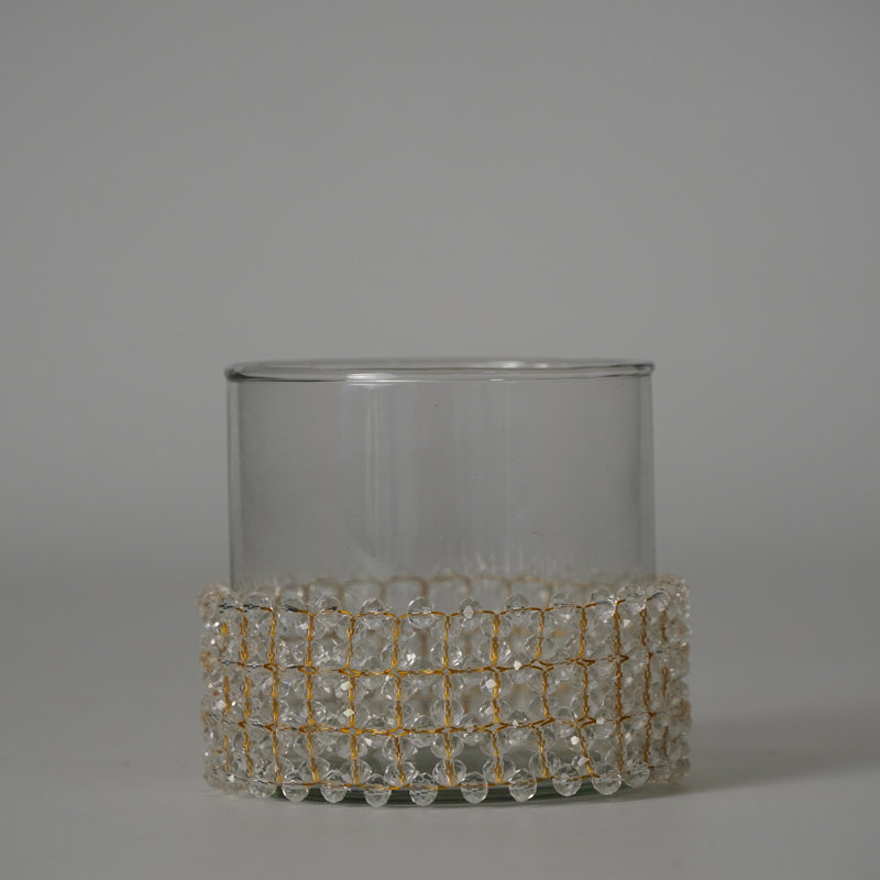 Jalinqua Glass Tabletop Votive Holder, 3" H x 3" W x 3" D