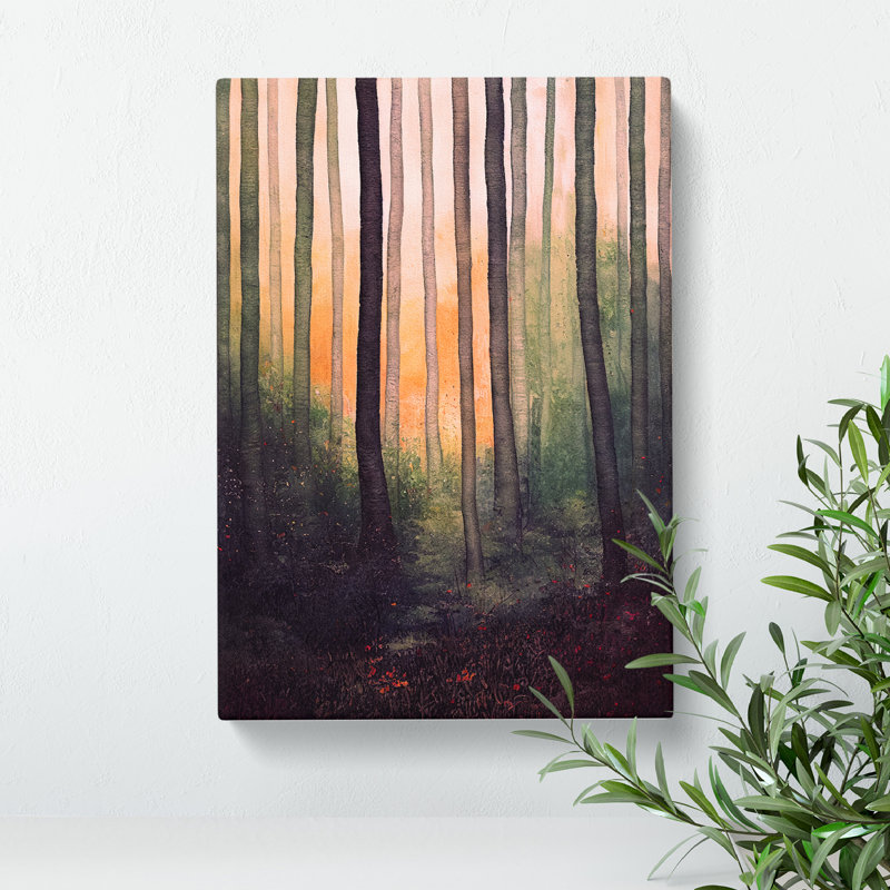 Watercolour Forest No.7 - Wrapped Canvas Painting, 50cm H x 35cm W x 3cm D