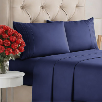 Brushed Microfiber Sheet Set, Ultra Soft and Breathable Bedding Set, Includes Fitted Sheet, Flat Sheet and Pillowcase, Deep Pocket up to 16 Inches, Twin Full Queen King Sizes, Hotel Style Bed Sheets