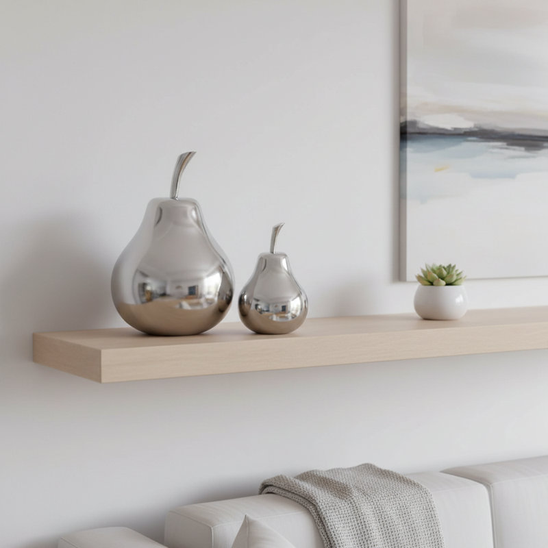 Annebeth Pera Blanco Pear, 9" H x 6" W x 6" D, Silver