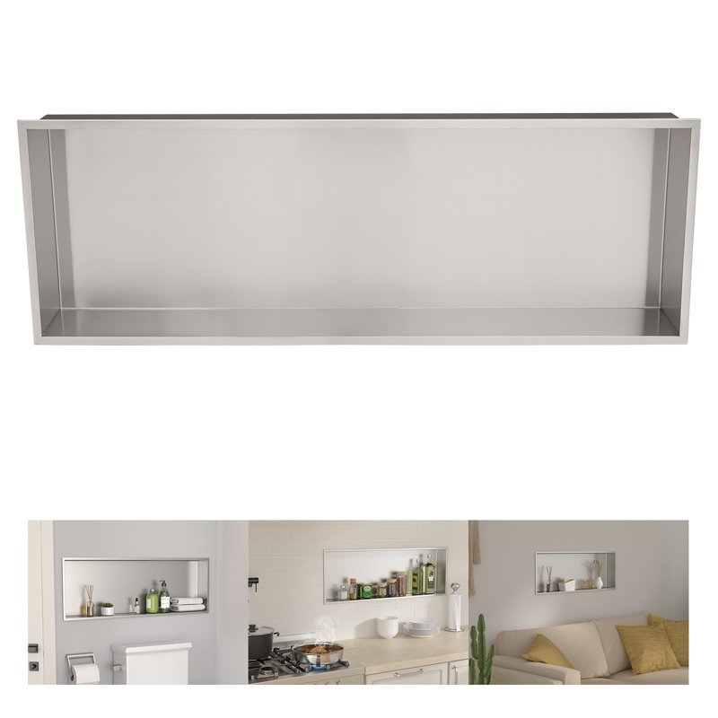 Niche de douche encastrable 36 po x 12 po, Brossé
