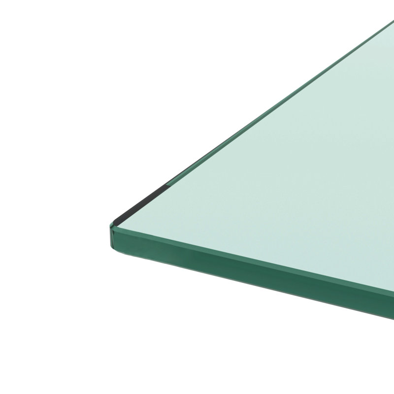 Table basse rectangulaire en verre, Noyer, Transparent