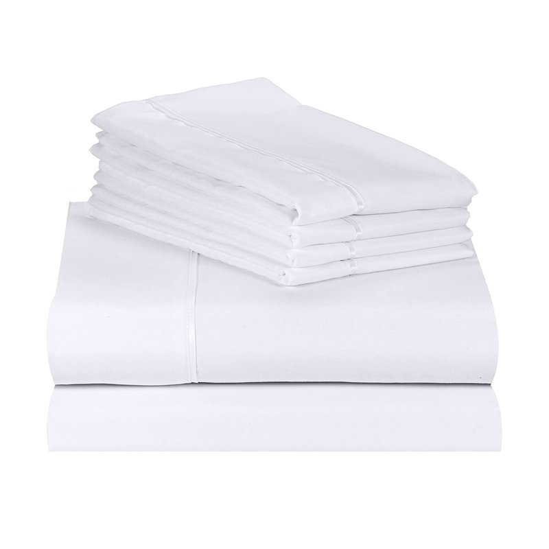 Luxclub 4 PC White California King Silky Soft Cooling Extra Deep Pocket Performance Sheet Set, White