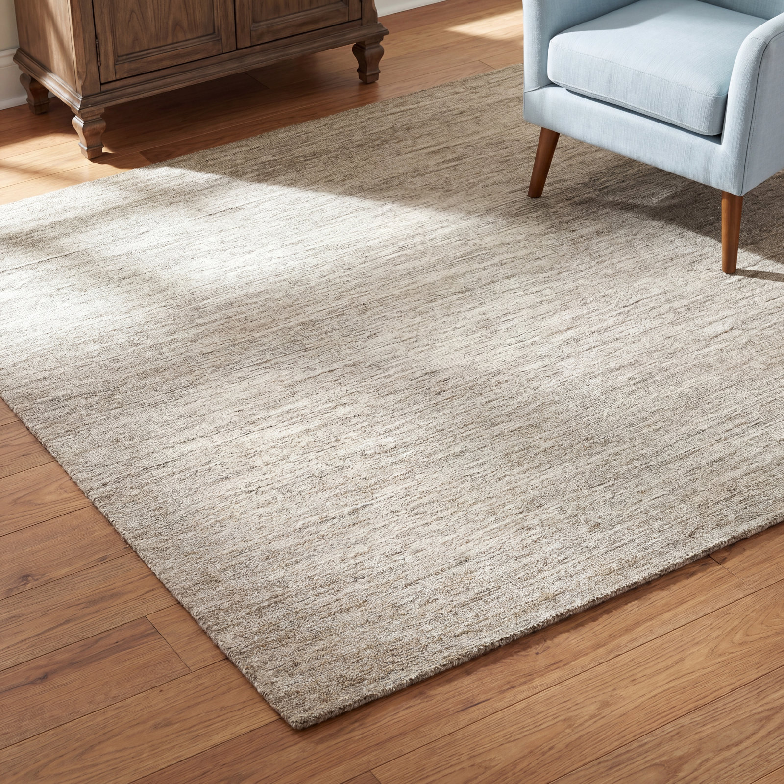 Gray Sand Hand-Tufted Wool Rug, Rectangle 2' x 3'
