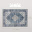 Tapis vintage lavable à la machine pour le salon, bleu-156859957