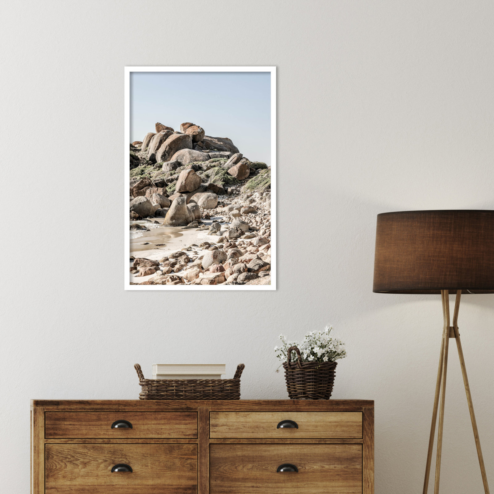 Paisely "Boulder Beach No 2" Print, White, 33" H x 23" W