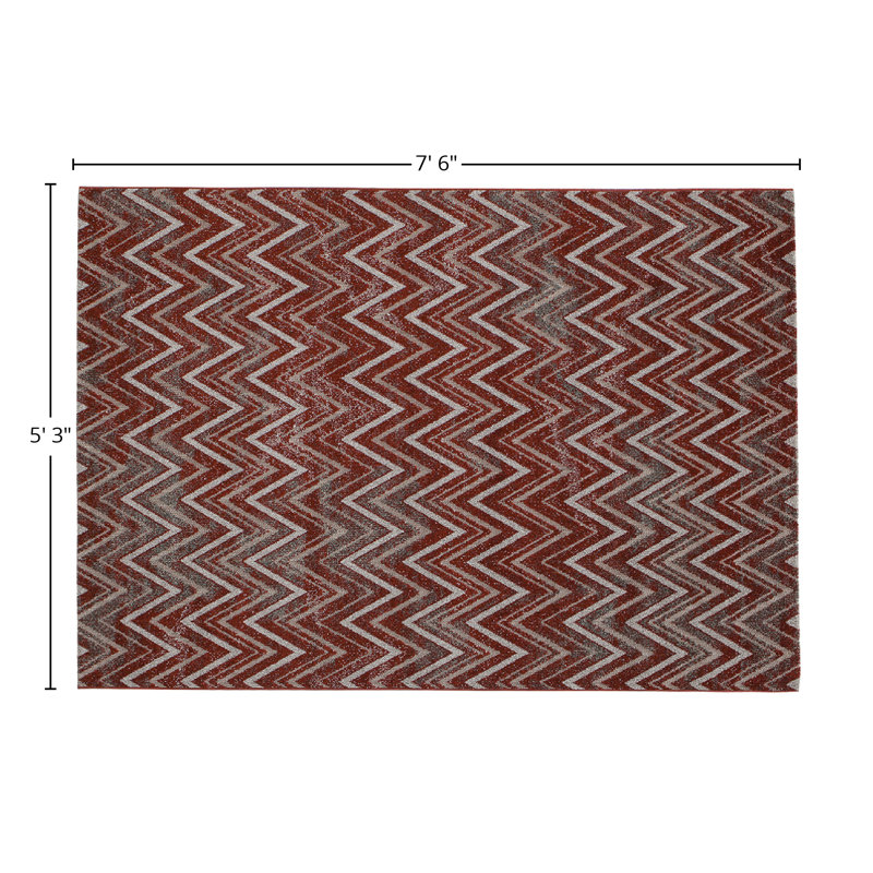 Tapis Pune, rouge / beige