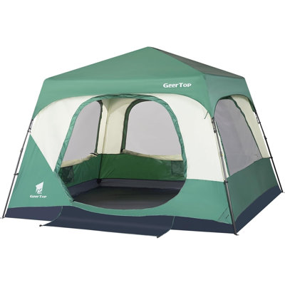 6-Person Instant Pop-Up Cabin Tent – 60-Second Setup, Waterproof Family Camping Tent with Mesh Windows & Skylight for Outdoor Adventures