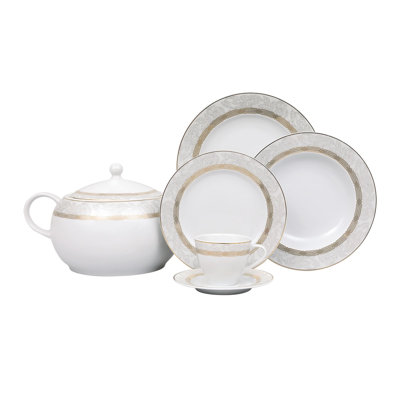 Piece Porcelain China Dinnerware Set - Service for 12