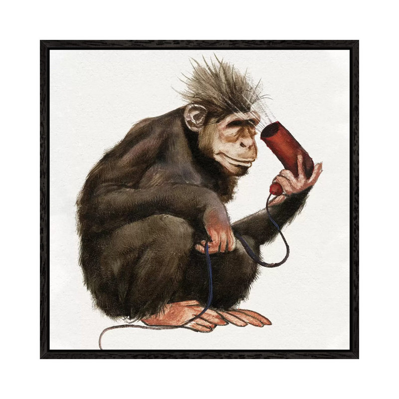 Bath Animals I 1 Piece Painting on Canvas, 93.98cm H x 93.98cm W x 3.81cm D, Black Framed