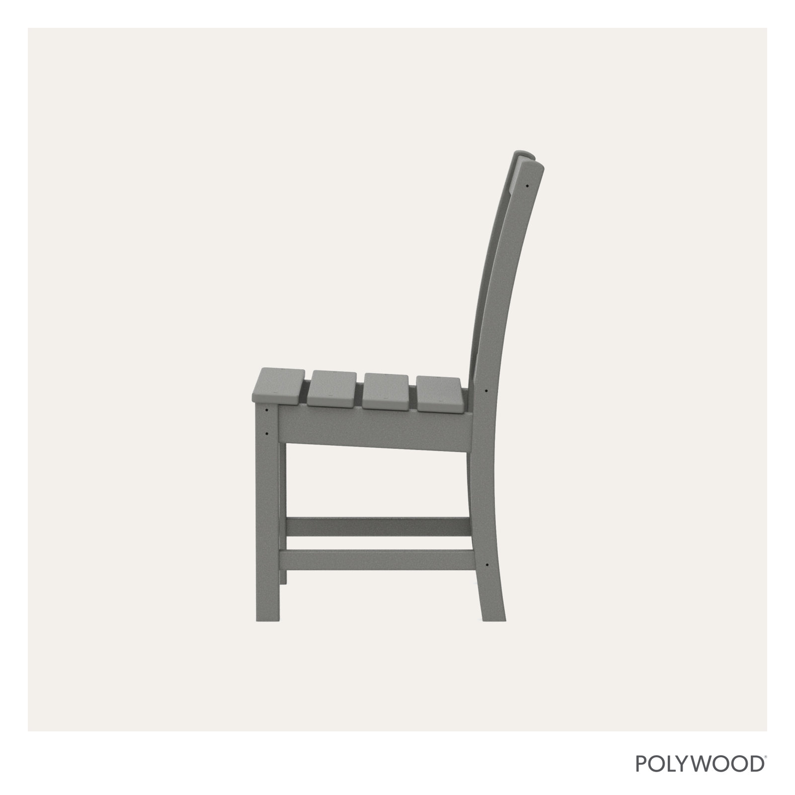 POLYWOOD® Oxford Patio Side Chair, Slate Gray