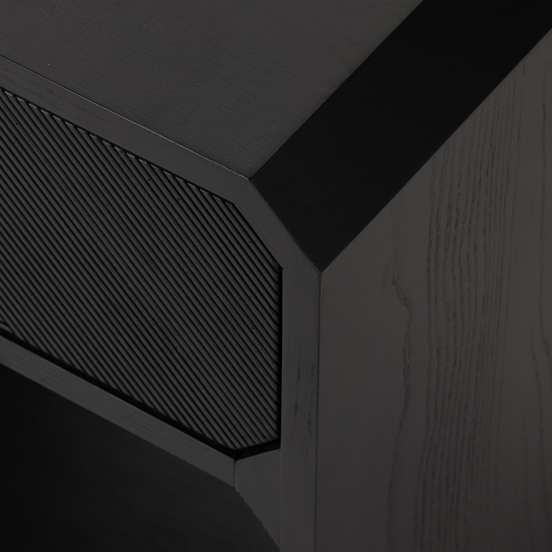 Caspian Nightstand-Black Ash Veneer, Black Ash