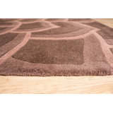 Hand Tufted Wool Floral Area Rug in Brown