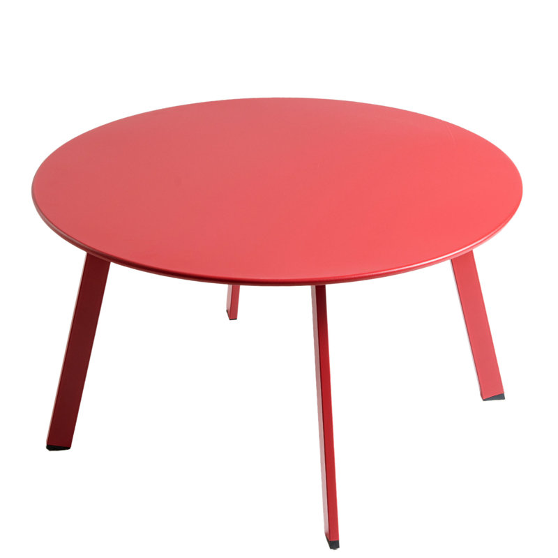 Round Metal Outdoor Coffee Table , 70cm cm W 70cm cm D, Red