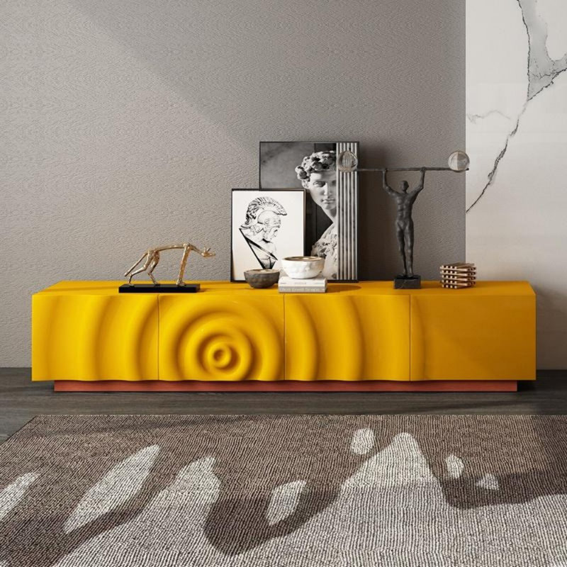 Meuble télé moderne et minimaliste, Jaune