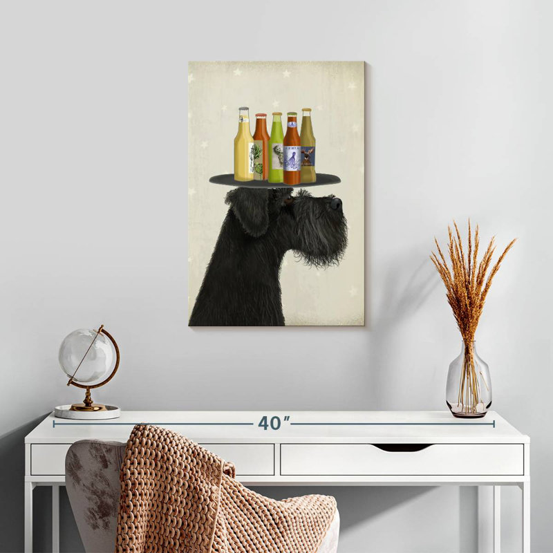 Brampt Schnauzer Black Beer Lover, 24" H x 16" W